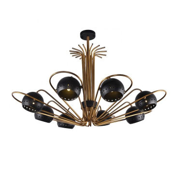 Indoor Designer Decorative Industrial Style Metal Black Shade Lamp Fixture Chandelier